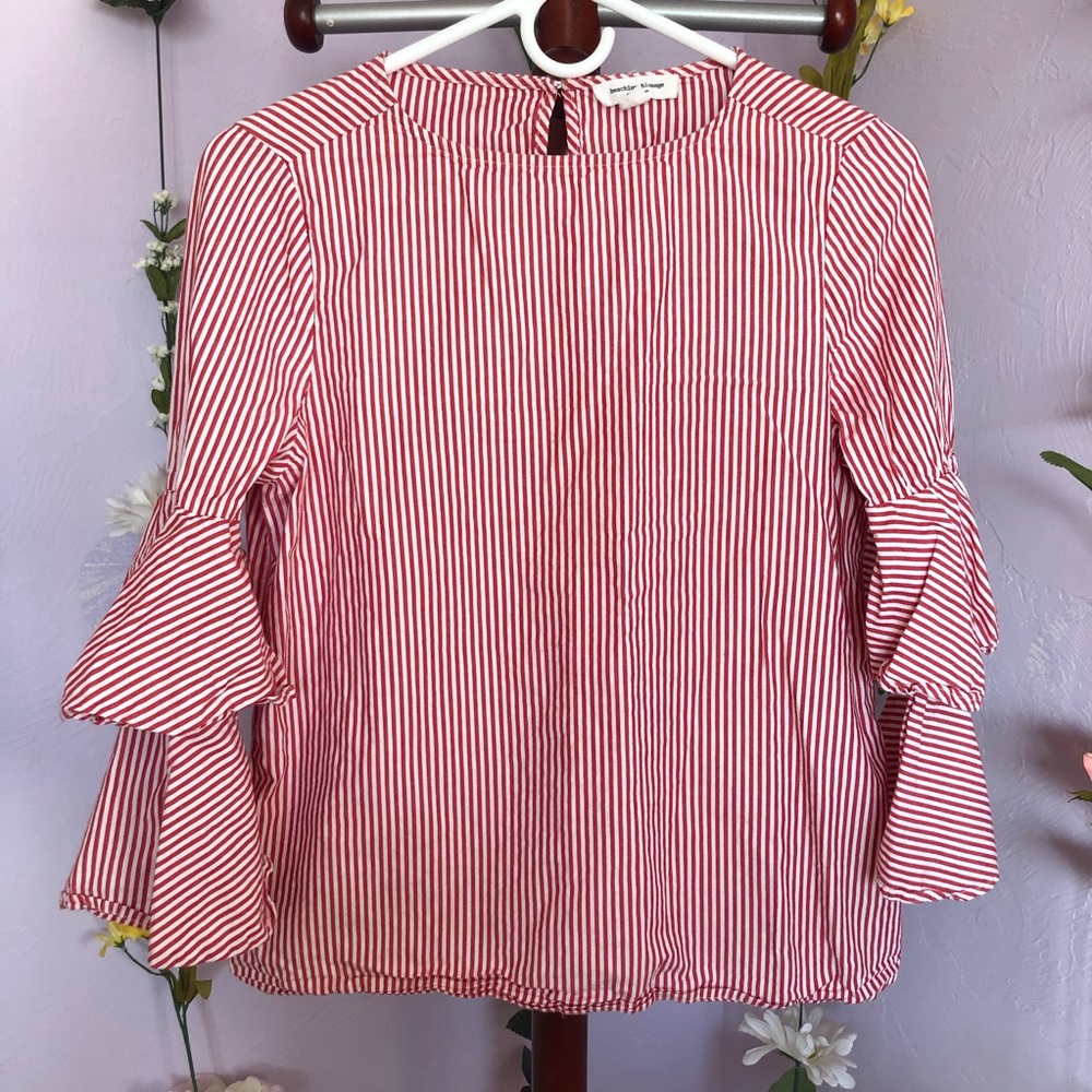 Beachlunchlounge red and white striped blouse